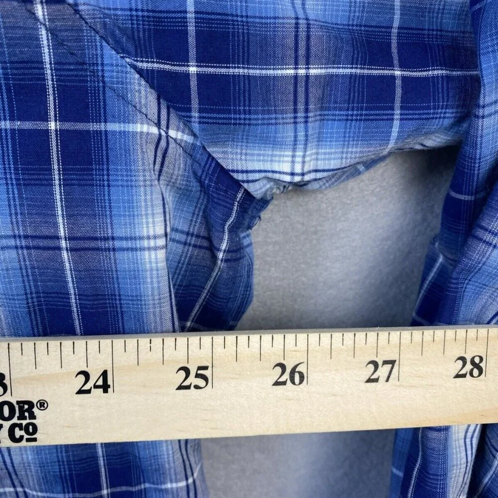Wrangler American Cowboys Mens XXL Pearl Snap‎ MV1323M Plaid Shirt Western Rodeo